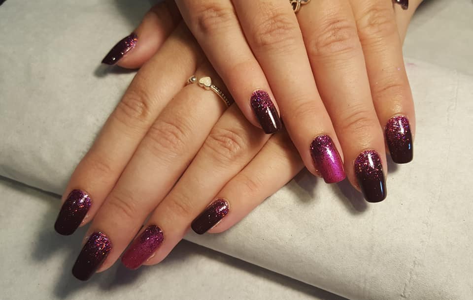 Plum ombre nails