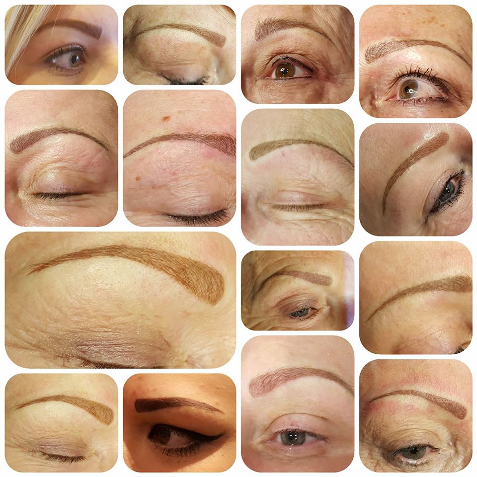 A collage of semi-permanent brows by Jaki