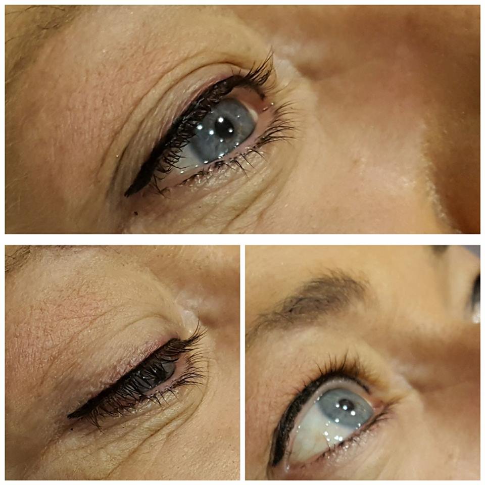 Semi-permanent eyeliner close-ups