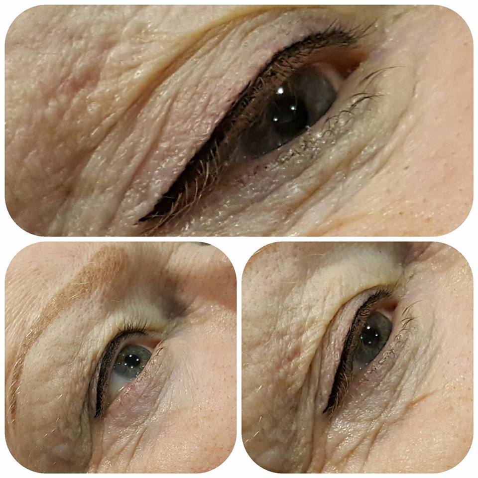 Semi-permanent eyeliner collage